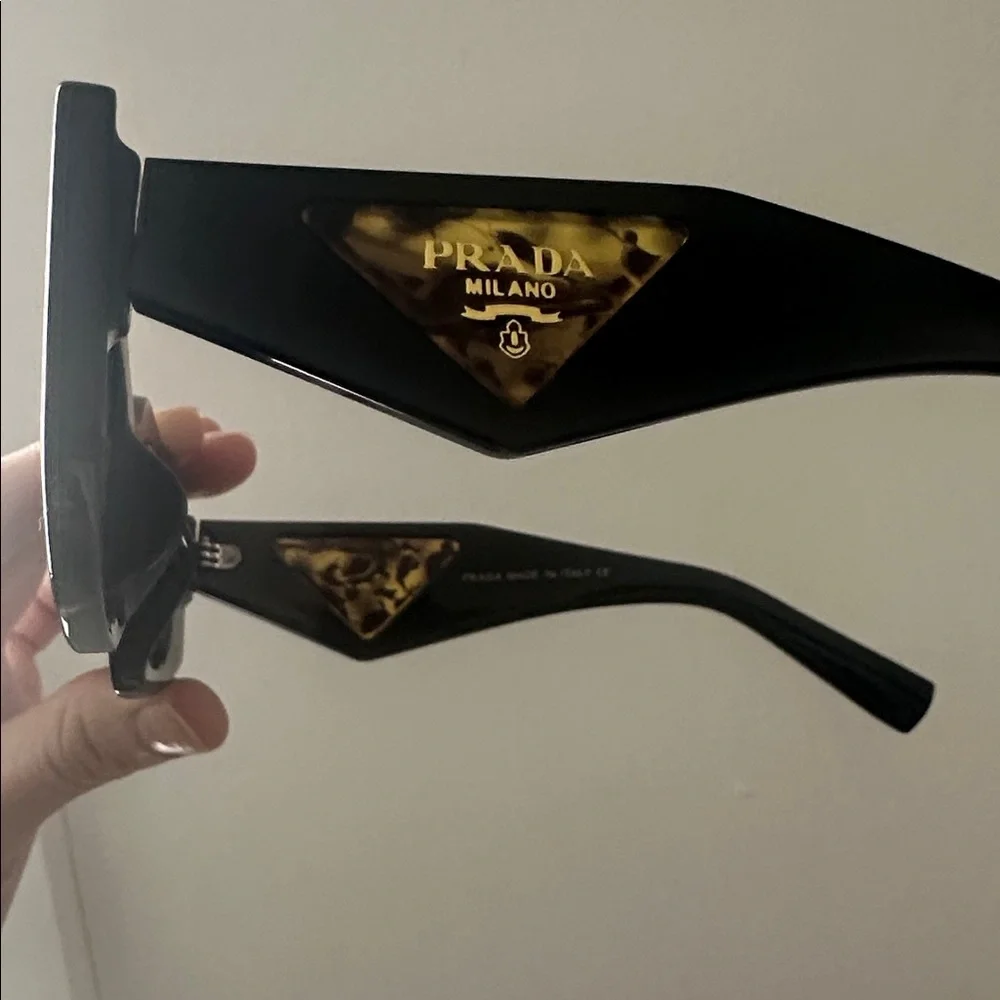 EUC PRADA Symbole Black Sunglasses Authentic - Picture 2 of 6